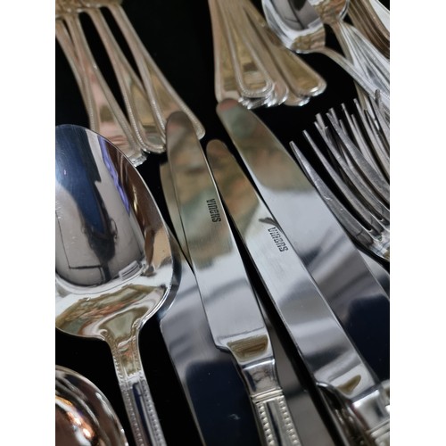 155 - A Viners cutlery set, 6 person and complete,  including 2x large silver plated serving spoons, comes... 