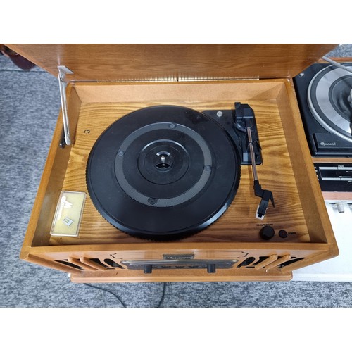 316 - Collection of audio items inc a HMV Garrad turn table, juke box style tape player, vintage style rec... 