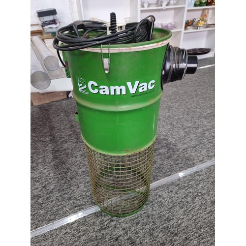 321 - Large workshop dust extraction system - Cam Vac complete with 3x pipes in good order stands at 87cm ... 