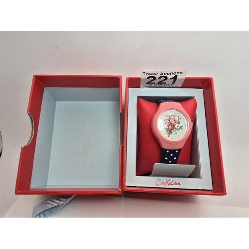 221 - A good designer ladies brand new with tags Cath Kidston with a typical rose design to the face havin... 