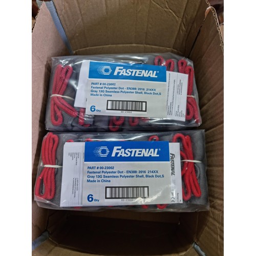 333 - Box containing a large quantity of 10x packets of Fastenal polyester dot gloves in as new condition ... 