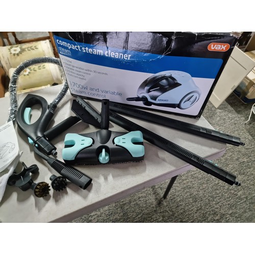 350 - Boxed Vax 1700w compact steam cleaner with a 2.5 litre tank complete with accessories in as new cond... 