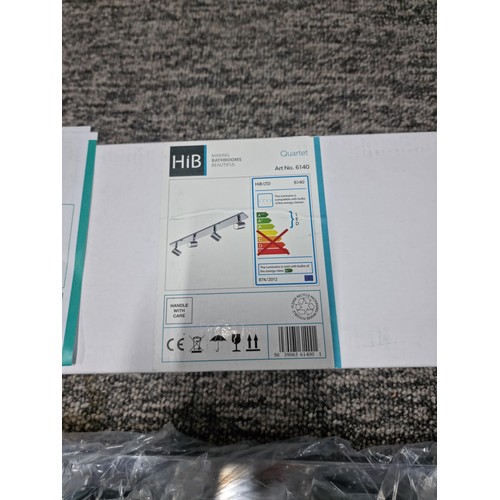 350G - Boxed as new HIB 6140 quartet set of LED spotlights in good order length 85cm width of 9cm RRP 256