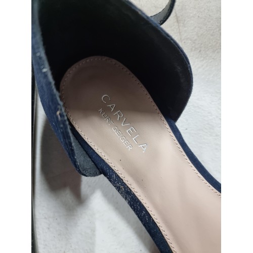 362 - 2x pairs of ladies shoes inc a pair of blue suede Kurt Geiger Carvela flat shoes size 40 along with ... 