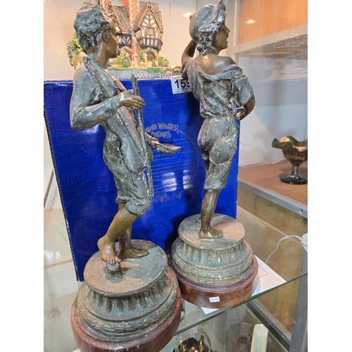 160 - A pair of French early 20th century Spelter figures, 