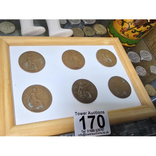 170 - A quantity of collectables to include various world coins, a framed coin set, a good quality hand pa... 