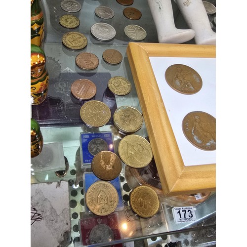 170 - A quantity of collectables to include various world coins, a framed coin set, a good quality hand pa... 