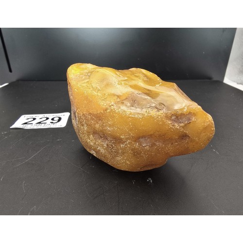 229 - A huge genuine piece of natural raw unpolished honey amber with a weight of 69.6g, this specimen is ... 