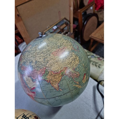 384 - Small quantity of collectables to inc a vintage terrestrial globe on stand, a cased pair of Mark Sch... 