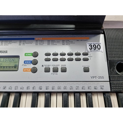 390 - Good quality fully working Yamaha Keyboard YPT - 255 with various sound keys and demo key comes with... 