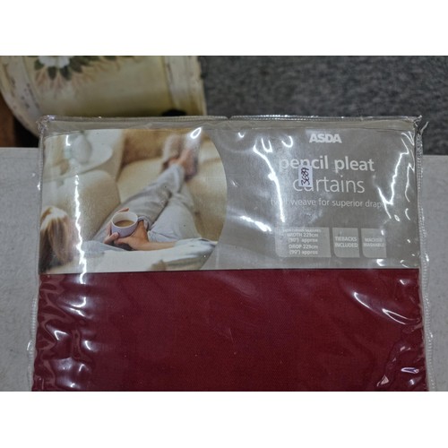 397 - Pair of Pencil Pleat curtains by Asda along with a Pair of shoes by Profile, UK size 6, Both in good... 