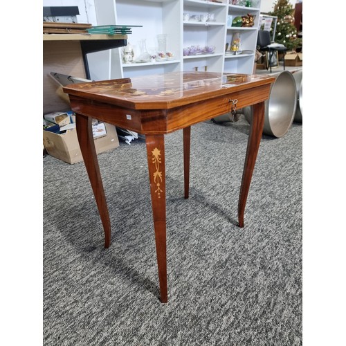 403 - Vintage Italian Musical side table complete with key and a lift up lid to reveal storage for jewelle... 