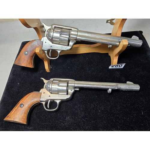 280 - 2x impressive heavy replica BKA 98 Colt 45 revolvers with a 6 cylinder chamber, both pistols are ful... 