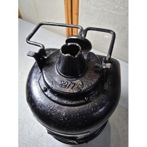 281 - A rare vintage LMS petroleum railway lamp made by lamp manufacturing and railway supplies ltd London... 