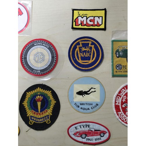 271 - A quantity of 10x sew on patches along with 2 others mostly relating to cars and bikes which include... 