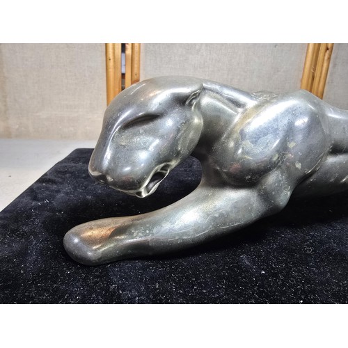 295 - A very rare circa 1960's aluminium metal car showroom figure of a prowling jaguar which is a huge 37... 