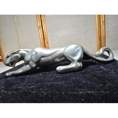 295 - A very rare circa 1960's aluminium metal car showroom figure of a prowling jaguar which is a huge 37... 