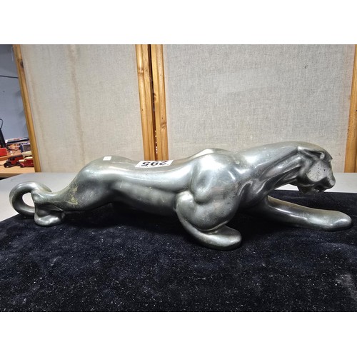 295 - A very rare circa 1960's aluminium metal car showroom figure of a prowling jaguar which is a huge 37... 