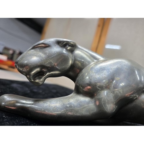 295 - A very rare circa 1960's aluminium metal car showroom figure of a prowling jaguar which is a huge 37... 