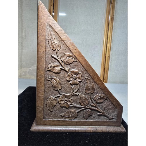 299 - A stunning beautifully carved antique wooden military stationery box / letter rack with a large hall... 