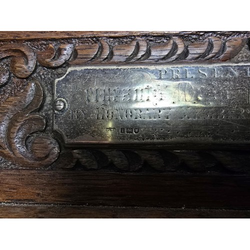 299 - A stunning beautifully carved antique wooden military stationery box / letter rack with a large hall... 