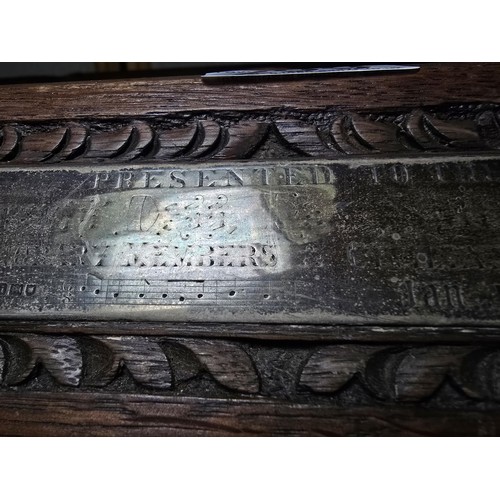 299 - A stunning beautifully carved antique wooden military stationery box / letter rack with a large hall... 