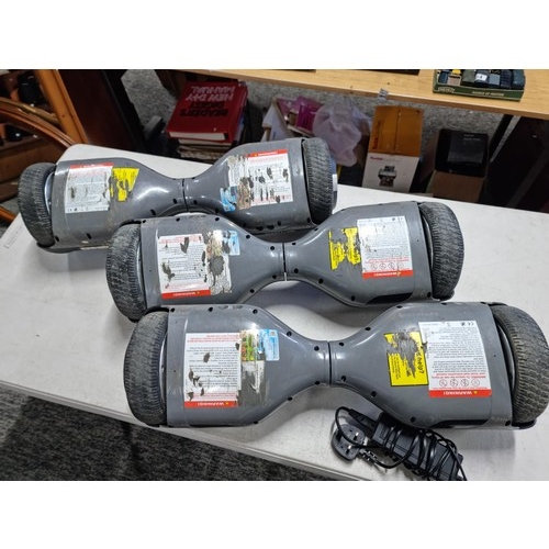 96 - 3x Zinc Smart Hover Boards, 2 are in working order , 1 is spares and repairs.