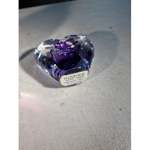 19 - Good quality amethyst 'veil' bottle by Sanders & Wallace glass makers along with an Inspire of Sligo... 