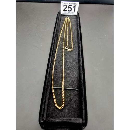 251 - A hallmarked 9ct yellow gold neck chain having a length of 22