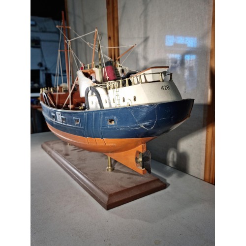 37 - Large scratch built model of a trawler boat in good order with good detailing to the deck inc life b... 