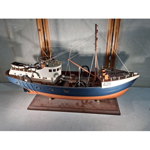 37 - Large scratch built model of a trawler boat in good order with good detailing to the deck inc life b... 