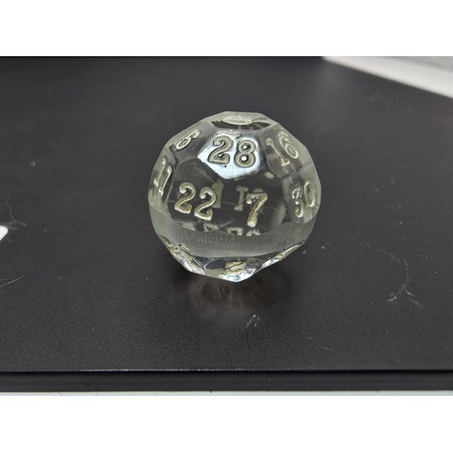 232 - An interesting vintage 1920's, 32 sided crystal glass dice made in Czechoslovakia, was used to fortu... 