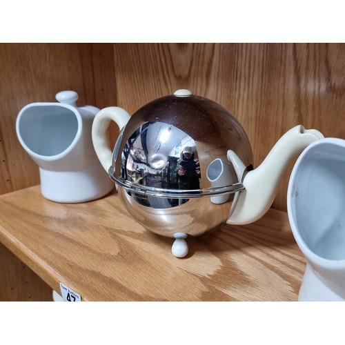 47 - Quantity of collectables to inc a chrome insulated Stay Hot teapot along with 2x Victoria Pottery st... 