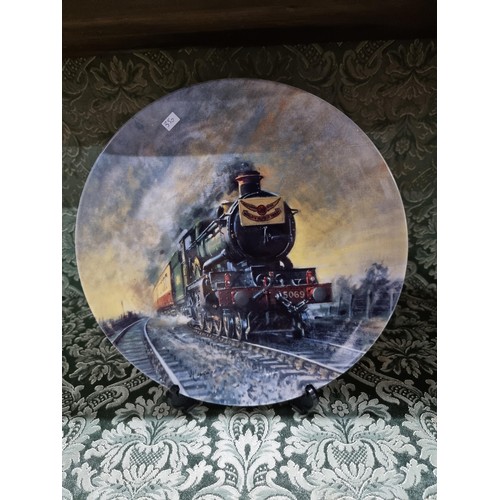 53 - Collection of 8x locomotive themed limited edition collectors plates with display stands inc The Che... 