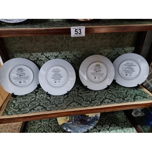 53 - Collection of 8x locomotive themed limited edition collectors plates with display stands inc The Che... 