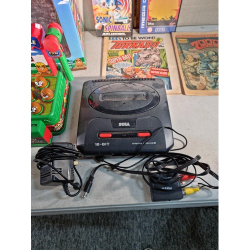 57 - 2x  Sega Mega Drive II consoles, 1 complete with cables and controller, the other without, also incl... 