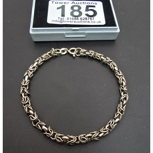 185 - A pretty 925 silver bracelet having an unusual multi link design, in good clean condition and boxed.... 