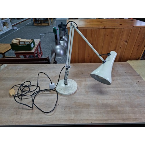 326 - Good quality white anglepoise lamp, stamped Anglepoise to the arm, stands at 48cm high