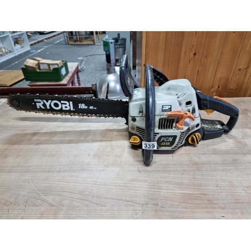 339 - Ryobi PCN4545 petrol chainsaw with an 18