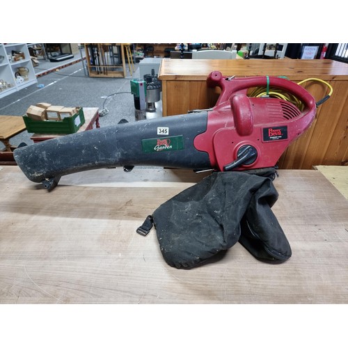 345 - Power Devil garden Vac model PGDSV1600 complete with power cable and collection bag in working order... 