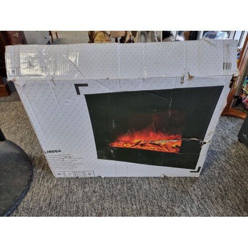 369 - Box Lingga black electric fire model LDBL2000A-DD4CR heater 1600 - 1900w