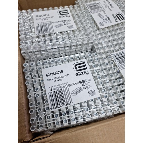 348 - Box of electrical connection boxes all new and sealed, each block contains 10 pieces. 25 blocks in t... 