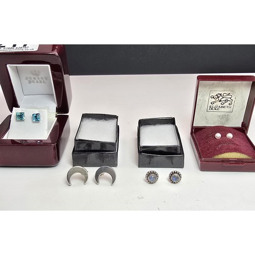 217 - A bundle of 4 pairs of earrings which includes 3 pairs of 925 silver earrings and a pair of 18ct gol... 