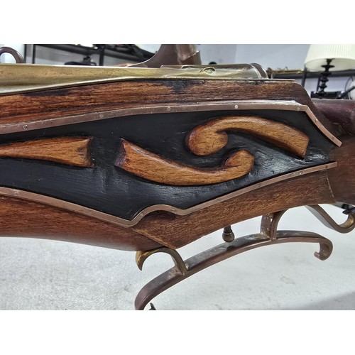 282 - A large and impressive replica 18th century matchlock musket which is beautifully made featuring a d... 