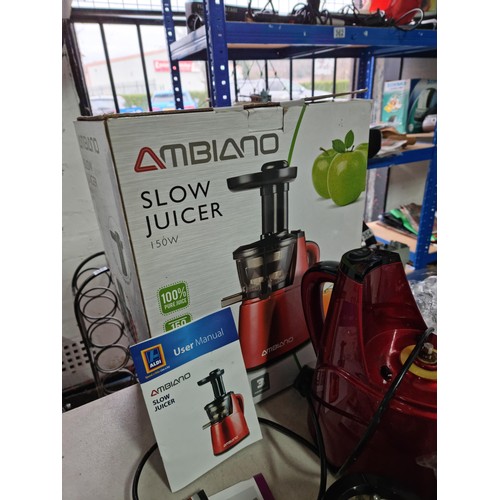 355 - 2x as new boxed kitchen appliances inc a Ambiano slow juicer with accessories along with a Veggie Bu... 