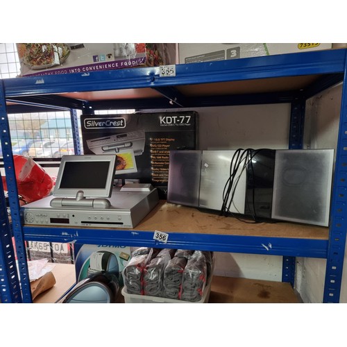 356 - Boxed Silvercrest kitchen DVD player with radio built in  with a 7in screen to hang underneath a wal... 