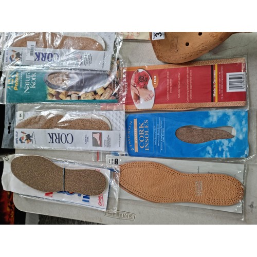 363 - Large quantity of 17x adjustable insoles predominantly in cork and leather all in bags along with a ... 