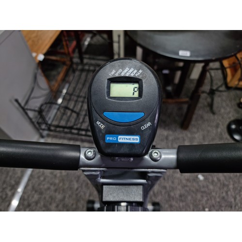 392 - Pro fitness exercise bike with digital display and touch keys to the handle bars in working order