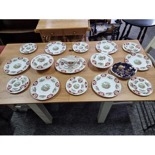 406A - 22x Part E.B. Foley bone china 'Broadway' pattern dinner set consisting of 6x 10in plates 6x side pl... 