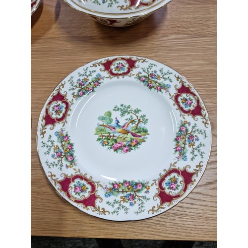 406A - 22x Part E.B. Foley bone china 'Broadway' pattern dinner set consisting of 6x 10in plates 6x side pl... 